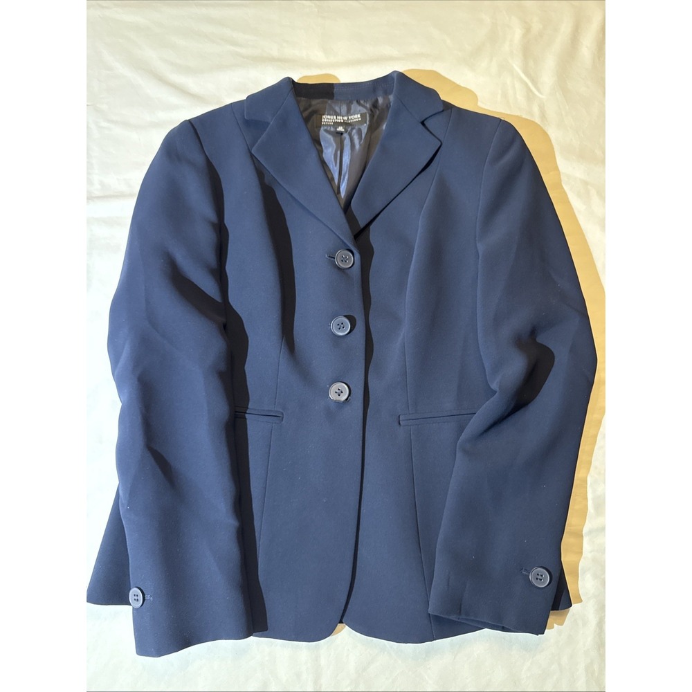 Jones New York Collection Platinum Black 3 Button Blazer Jacket Womens Size 6P